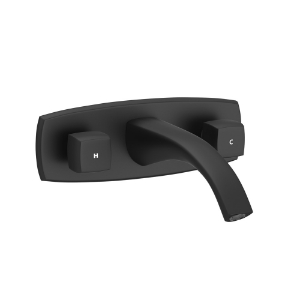 Picture of 3 Hole Basin Mixer Wall Mounted - Black Matt