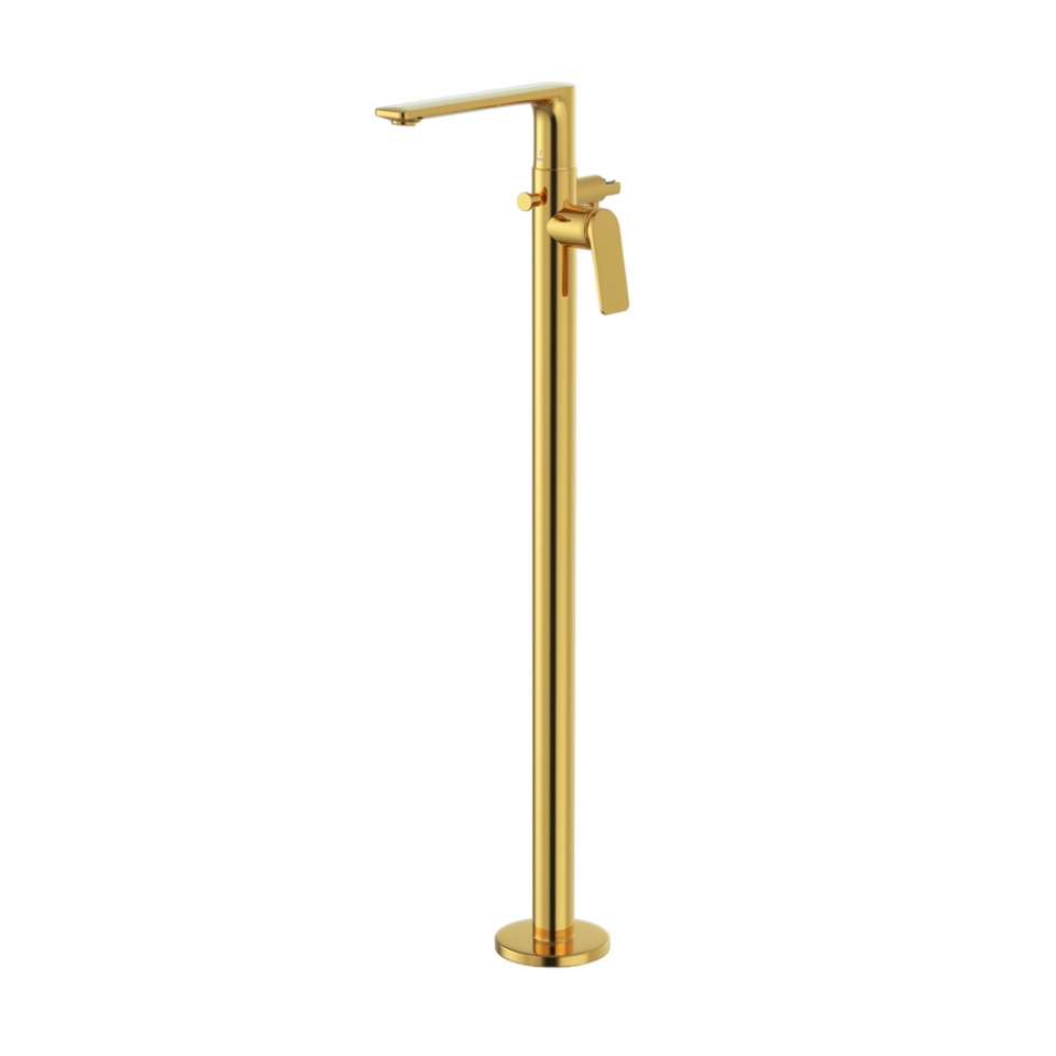 Picture of Exposed parts of floor mounted single lever bath mixer - Gold Bright PVD
